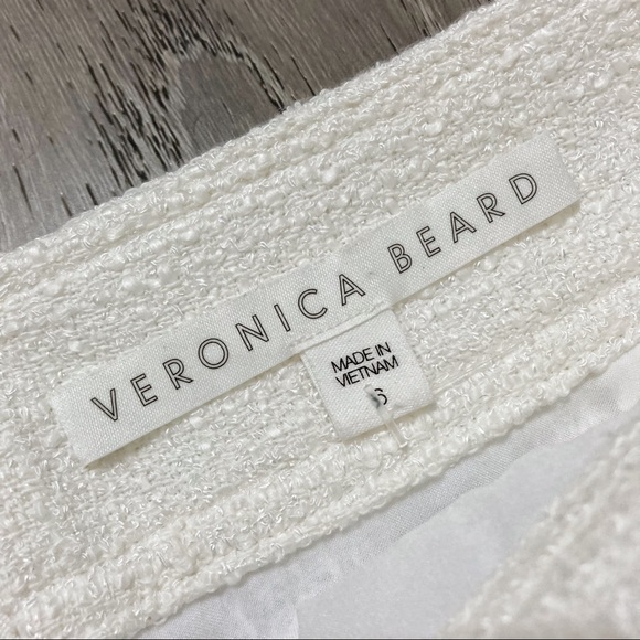 Veronica Beard Mini Skirt Bond Soft Tweed White Size 6 - Picture 11 of 14